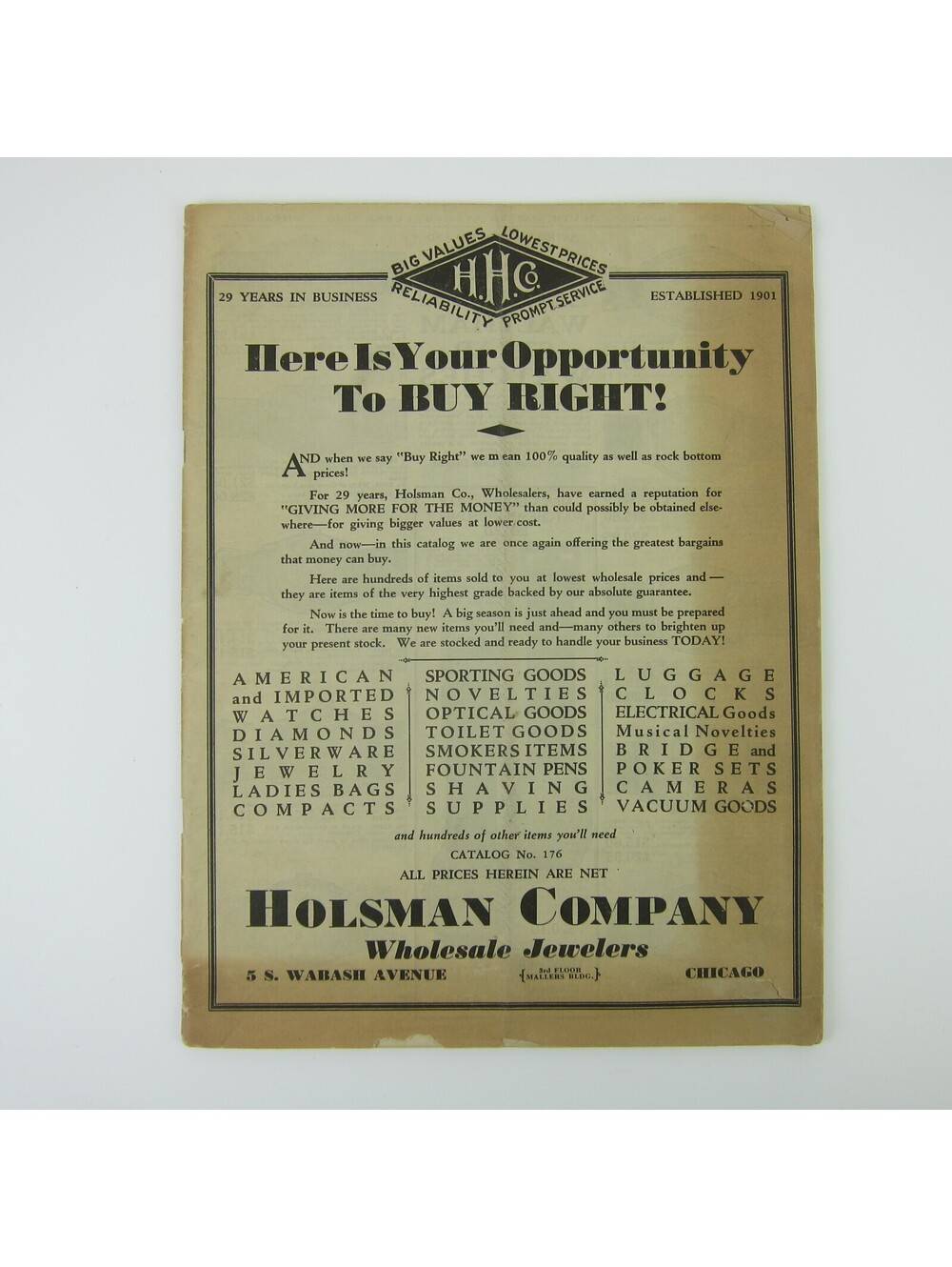 Holsman Company Jeweler Catalog Chicago Illinois Partial 48 pages Vintage 1930